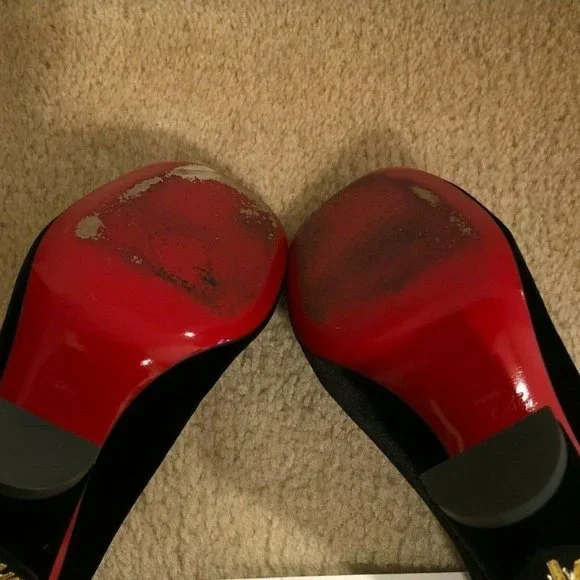 CHRISTIAN LOUBOUTIN CADRILLA CORAZON SIZE 37 WITH BOX! BLACK - Picture 9 of 10